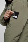 Купить Куртка спортивная мужская зимняя с капюшоном цвета хаки 8360Kh, фото 13