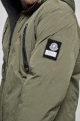 Купить Куртка спортивная мужская зимняя с капюшоном цвета хаки 8360Kh, фото 14