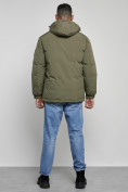 Купить Куртка спортивная мужская зимняя с капюшоном цвета хаки 8360Kh, фото 4