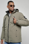 Купить Куртка спортивная мужская зимняя с капюшоном серого цвета 8360Sr, фото 11