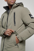 Купить Куртка спортивная мужская зимняя с капюшоном серого цвета 8360Sr, фото 12