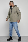 Купить Куртка спортивная мужская зимняя с капюшоном серого цвета 8360Sr, фото 2