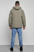 Купить Куртка спортивная мужская зимняя с капюшоном серого цвета 8360Sr, фото 4