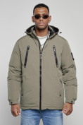 Купить Куртка спортивная мужская зимняя с капюшоном серого цвета 8360Sr, фото 7