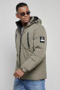 Купить Куртка спортивная мужская зимняя с капюшоном серого цвета 8360Sr, фото 8