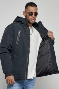 Купить Куртка спортивная мужская зимняя с капюшоном темно-синего цвета 8360TS, фото 13