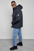 Купить Куртка спортивная мужская зимняя с капюшоном темно-синего цвета 8360TS, фото 15