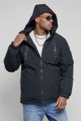 Купить Куртка спортивная мужская зимняя с капюшоном темно-синего цвета 8360TS, фото 5