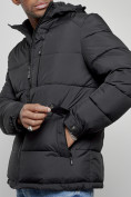 Купить Куртка спортивная мужская зимняя с капюшоном черного цвета 8362Ch, фото 11