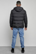 Купить Куртка спортивная мужская зимняя с капюшоном черного цвета 8362Ch, фото 4
