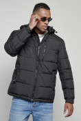 Купить Куртка спортивная мужская зимняя с капюшоном черного цвета 8362Ch, фото 8