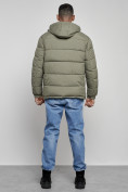 Купить Куртка спортивная мужская зимняя с капюшоном цвета хаки 8362Kh, фото 4