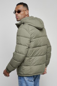 Купить Куртка спортивная мужская зимняя с капюшоном цвета хаки 8362Kh, фото 9
