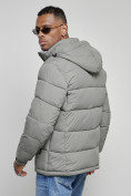 Купить Куртка спортивная мужская зимняя с капюшоном серого цвета 8362Sr, фото 10