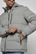 Купить Куртка спортивная мужская зимняя с капюшоном серого цвета 8362Sr, фото 12