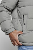 Купить Куртка спортивная мужская зимняя с капюшоном серого цвета 8362Sr, фото 13