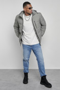 Купить Куртка спортивная мужская зимняя с капюшоном серого цвета 8362Sr, фото 16