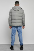 Купить Куртка спортивная мужская зимняя с капюшоном серого цвета 8362Sr, фото 4