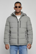 Купить Куртка спортивная мужская зимняя с капюшоном серого цвета 8362Sr, фото 7
