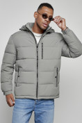 Купить Куртка спортивная мужская зимняя с капюшоном серого цвета 8362Sr, фото 9