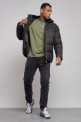 Купить Куртка мужская зимняя с капюшоном спортивная великан черного цвета 8377Ch, фото 11