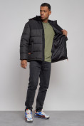 Купить Куртка мужская зимняя с капюшоном спортивная великан черного цвета 8377Ch, фото 12