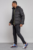Купить Куртка мужская зимняя с капюшоном спортивная великан черного цвета 8377Ch, фото 2