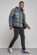 Купить Куртка мужская зимняя с капюшоном спортивная великан серого цвета 8377Sr, фото 12