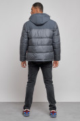 Купить Куртка мужская зимняя с капюшоном спортивная великан серого цвета 8377Sr, фото 4