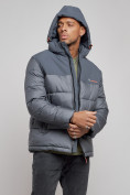 Купить Куртка мужская зимняя с капюшоном спортивная великан серого цвета 8377Sr, фото 6