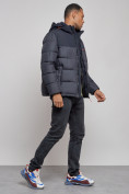 Купить Куртка мужская зимняя с капюшоном спортивная великан темно-синего цвета 8377TS, фото 3