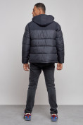 Купить Куртка мужская зимняя с капюшоном спортивная великан темно-синего цвета 8377TS, фото 4