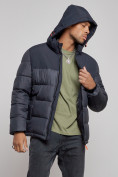 Купить Куртка мужская зимняя с капюшоном спортивная великан темно-синего цвета 8377TS, фото 6