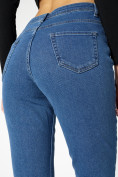 Купить Джинсы клеш женские с высокой талией синего цвета 844S, фото 12