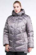 Купить Куртка зимняя женская стеганная коричневого цвета 85-923_48K, фото 3