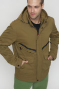 Купить Куртка спортивная мужская с капюшоном бежевого цвета 8596B, фото 12
