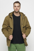 Купить Куртка спортивная мужская с капюшоном бежевого цвета 8596B, фото 16
