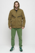 Купить Куртка спортивная мужская с капюшоном бежевого цвета 8596B, фото 7