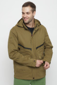 Купить Куртка спортивная мужская с капюшоном бежевого цвета 8596B, фото 8