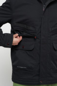 Купить Куртка спортивная мужская с капюшоном черного цвета 8596Ch, фото 17