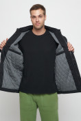 Купить Куртка спортивная мужская с капюшоном черного цвета 8596Ch, фото 19