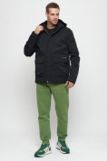 Купить Куртка спортивная мужская с капюшоном черного цвета 8596Ch, фото 4