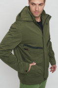 Купить Куртка спортивная мужская с капюшоном цвета хаки 8596Kh, фото 9