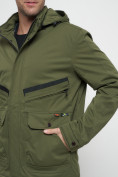 Купить Куртка спортивная мужская с капюшоном цвета хаки 8596Kh, фото 10