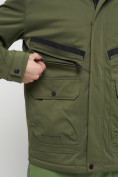 Купить Куртка спортивная мужская с капюшоном цвета хаки 8596Kh, фото 11