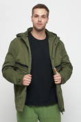 Купить Куртка спортивная мужская с капюшоном цвета хаки 8596Kh, фото 15