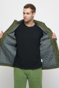 Купить Куртка спортивная мужская с капюшоном цвета хаки 8596Kh, фото 17
