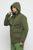 Купить Куртка спортивная мужская с капюшоном цвета хаки 8596Kh, фото 18