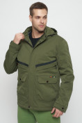 Купить Куртка спортивная мужская с капюшоном цвета хаки 8596Kh, фото 7