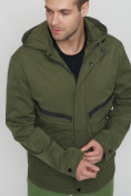 Купить Куртка спортивная мужская с капюшоном цвета хаки 8596Kh, фото 8